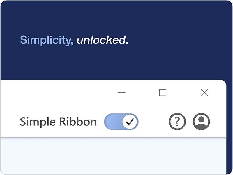 Simplified navigation ribbon