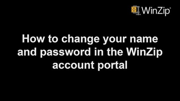 How to change your name and password in WinZip